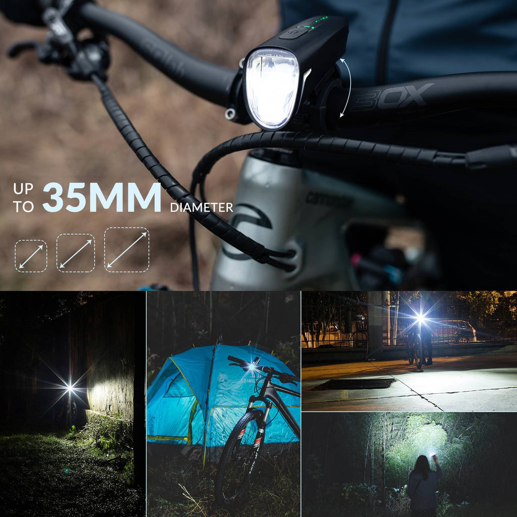 ROCKBROS Fahrradlicht Set USB Aufladbar Fahrrad Frontlicht & Rücklicht