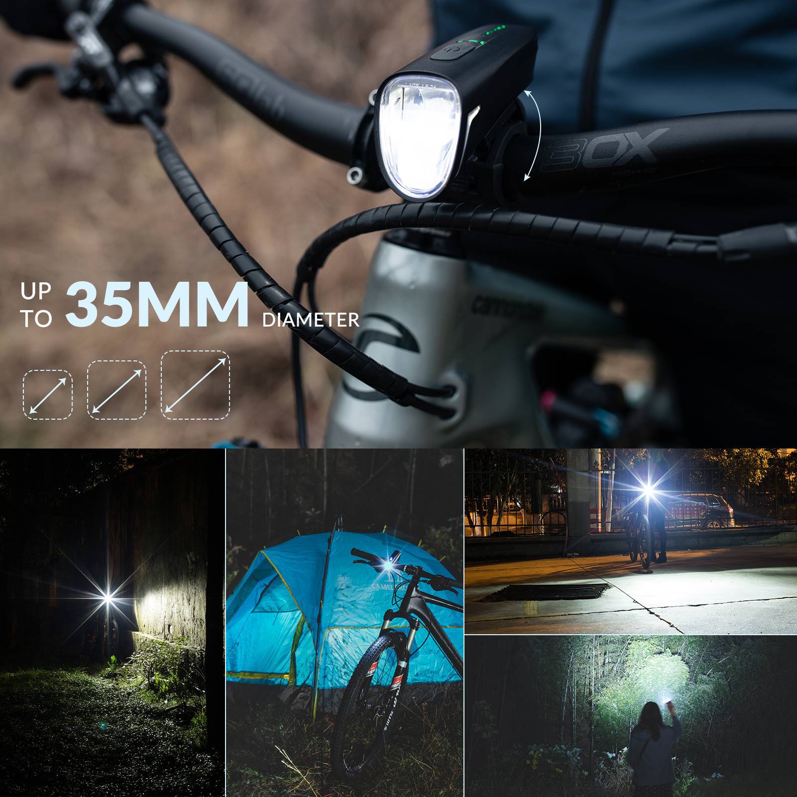 ROCKBROS Fahrradlicht Set USB Aufladbar Fahrrad Frontlicht & Rücklicht