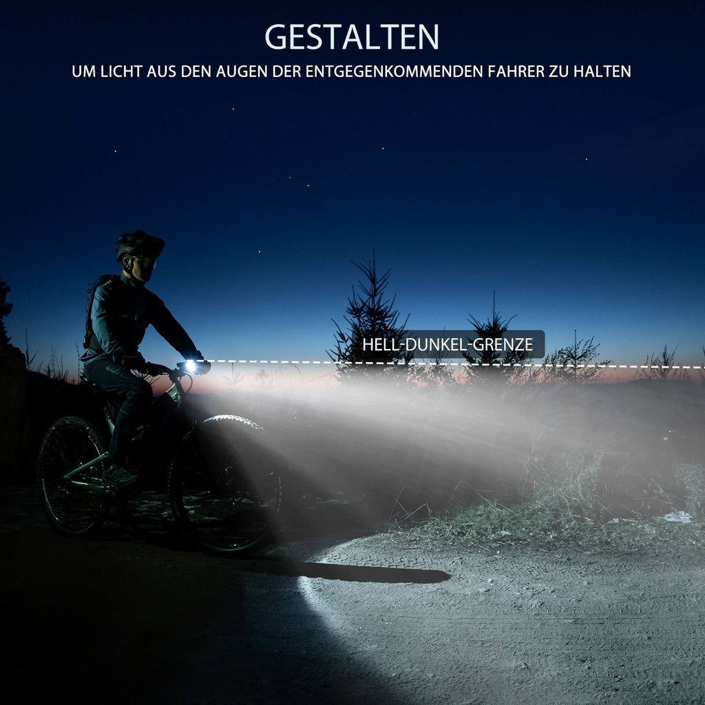 ROCKBROS Fahrradlicht Set USB Aufladbar Fahrrad Frontlicht & Rücklicht