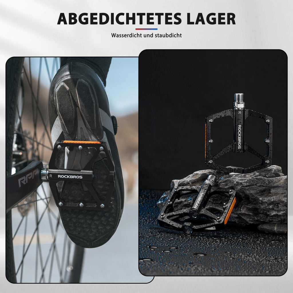 ROCKBROS Fahrradpedale mit Reflektoren aus Aluminiumlegierung 9/16 Zoll