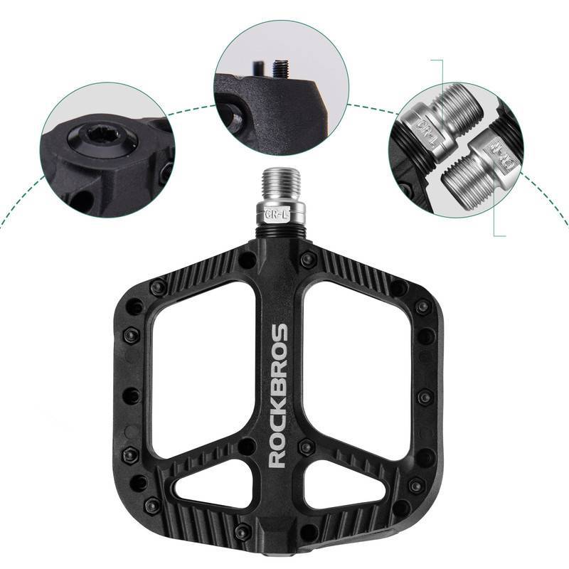 ROCKBROS Fahrradpedale Nylon Flat Pedale 9/16 Zoll mit 3 Bearing