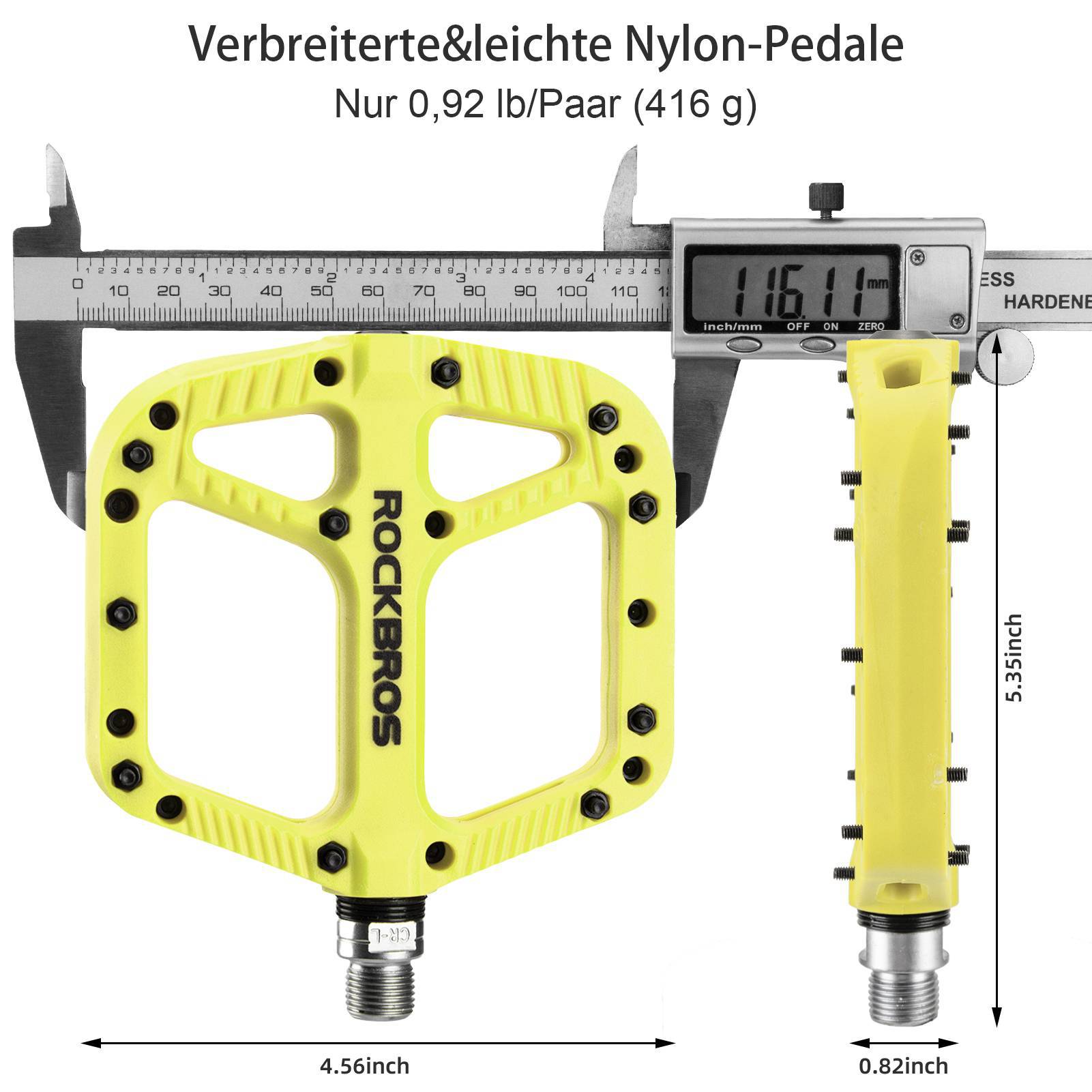 ROCKBROS Fahrradpedale Nylon Flat Pedale 9/16 Zoll mit 3 Bearing
