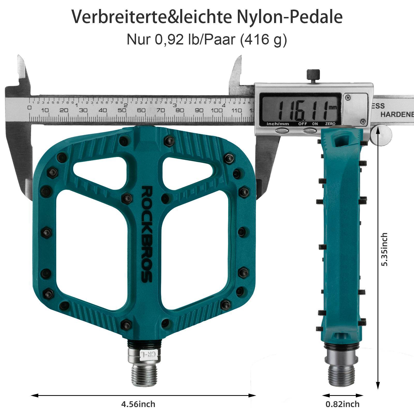 ROCKBROS Fahrradpedale Nylon Flat Pedale 9/16 Zoll mit 3 Bearing