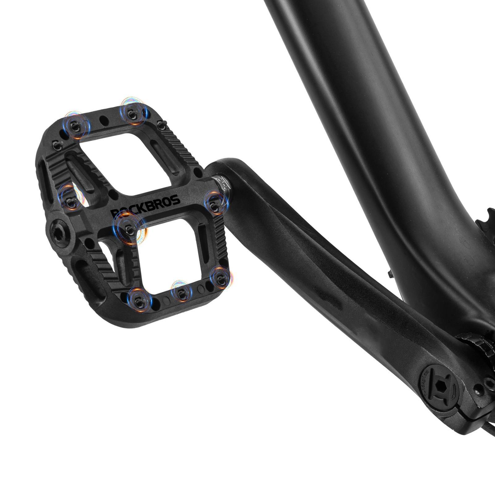 ROCKBROS Fahrradpedale Nylon Flat Pedale 9/16 Zoll mit 3 Bearing
