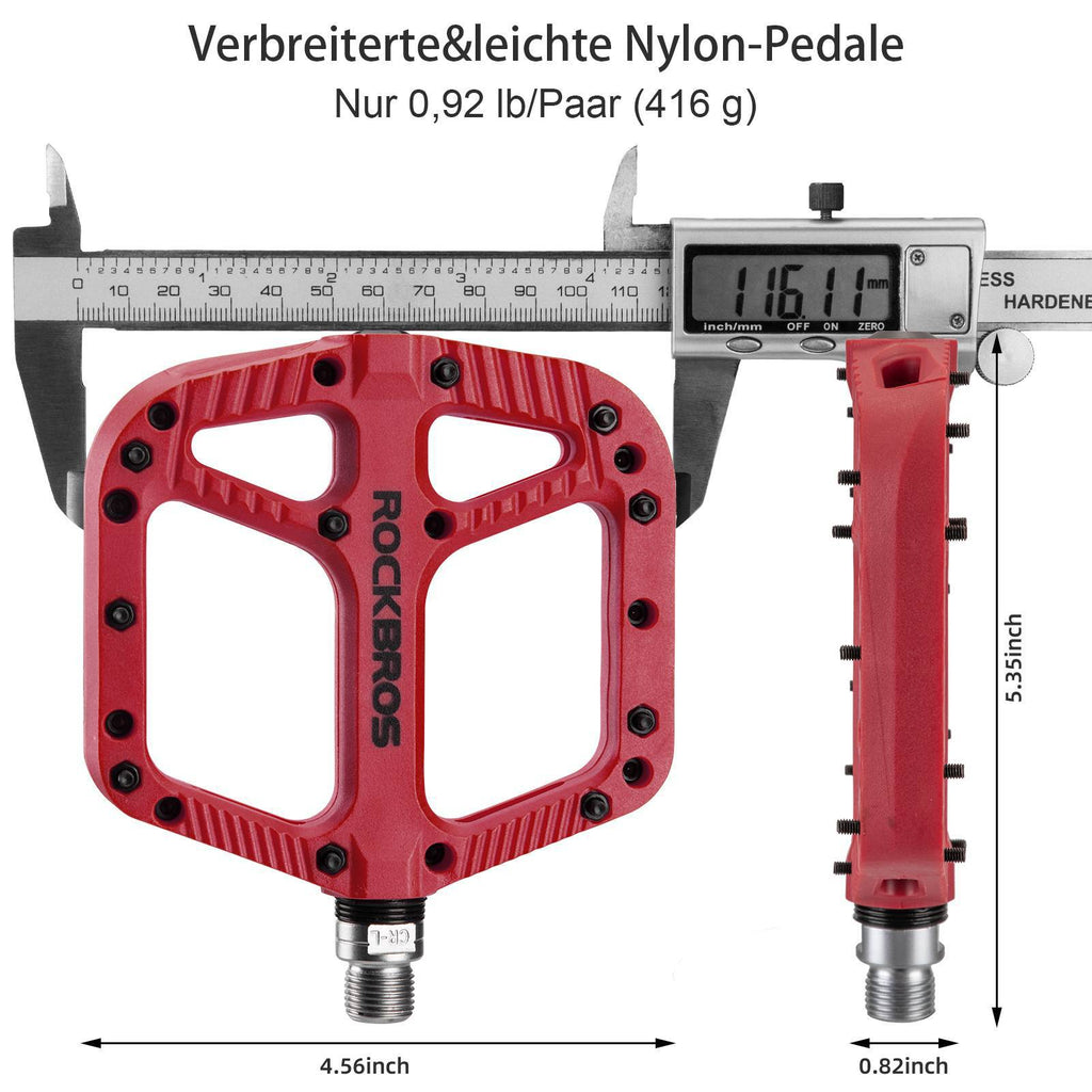 ROCKBROS Fahrradpedale Nylon Flat Pedale 9/16 Zoll mit 3 Bearing