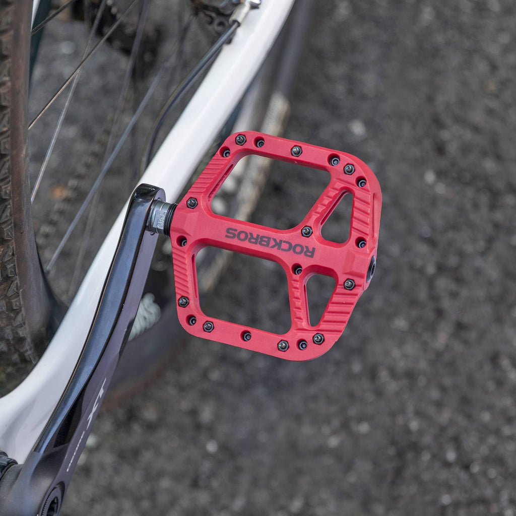ROCKBROS Fahrradpedale Nylon Flat Pedale 9/16 Zoll mit 3 Bearing