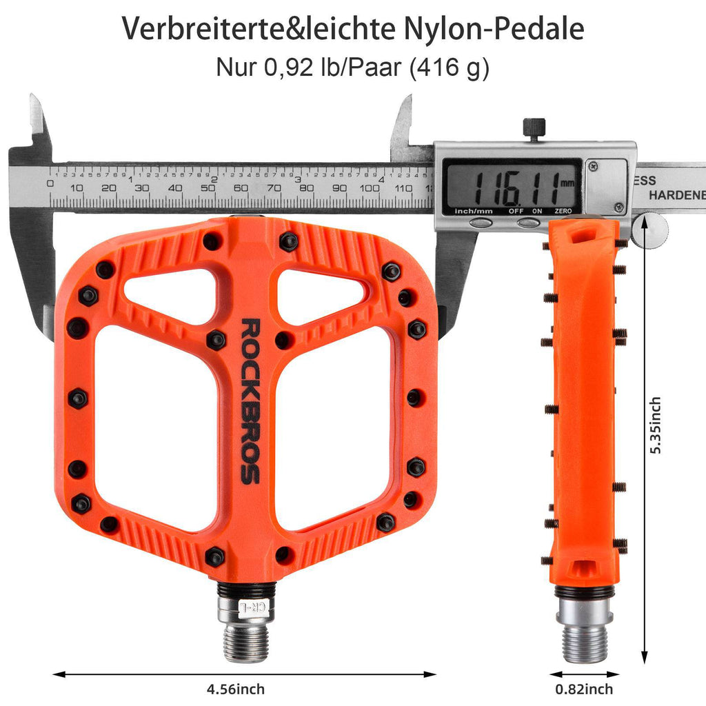 ROCKBROS Fahrradpedale Nylon Flat Pedale 9/16 Zoll mit 3 Bearing
