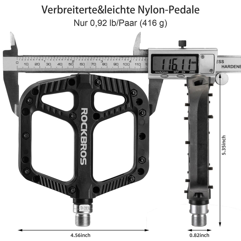 ROCKBROS Fahrradpedale Nylon Flat Pedale 9/16 Zoll mit 3 Bearing