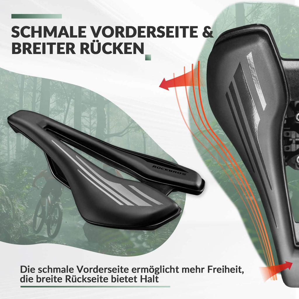 ROCKBROS Fahrradsattel Ergonomisch Fahrradsitz Atmungsaktiver 14,5 * 25cm