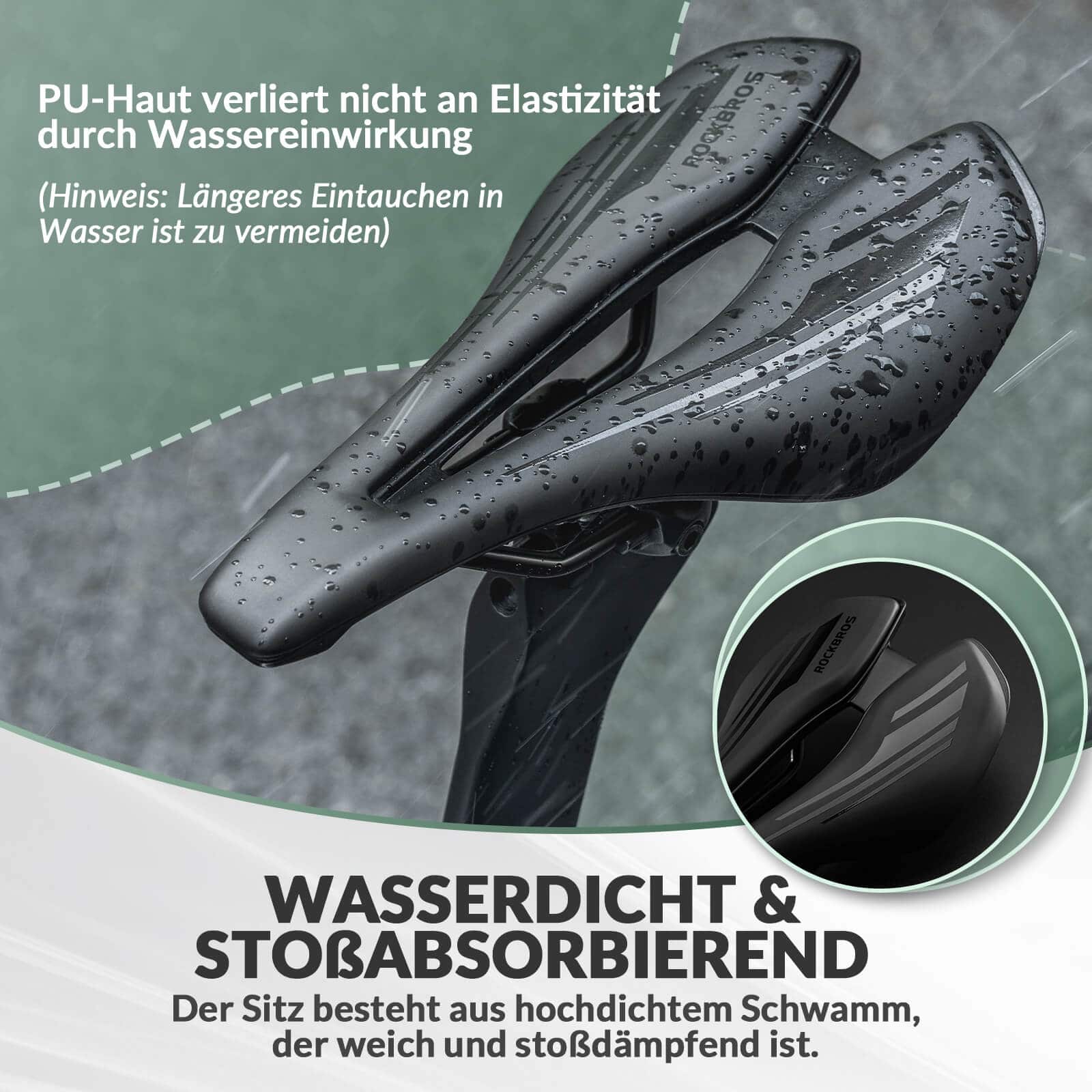 ROCKBROS Fahrradsattel Ergonomisch Fahrradsitz Atmungsaktiver 14,5 * 25cm