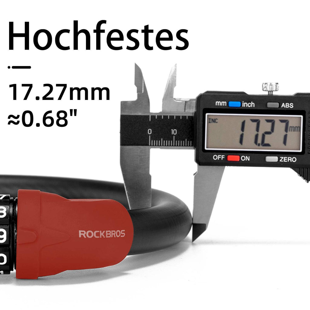 ROCKBROS Fahrradschloss 5-stelliges Kabelschloss