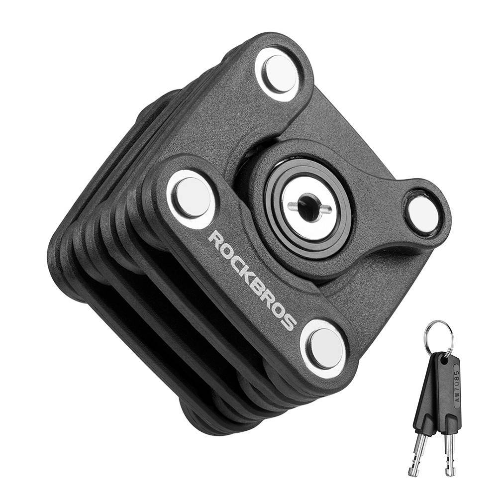ROCKBROS Fahrradschloss Faltschloss 70 cm Lang Schwarz