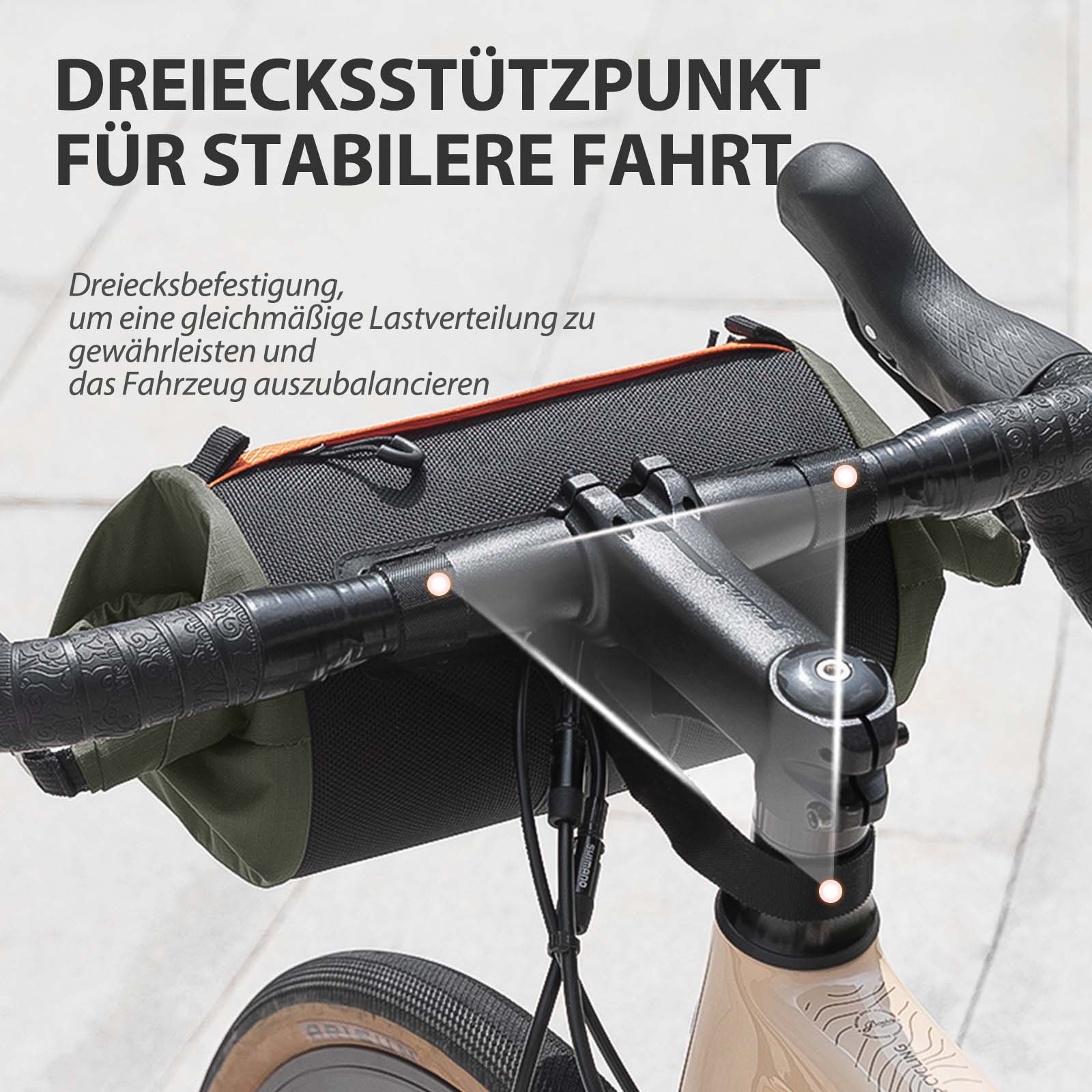 Fahrradtasche Lenkertasche Aufbewahrungstasche mit Schultergurt