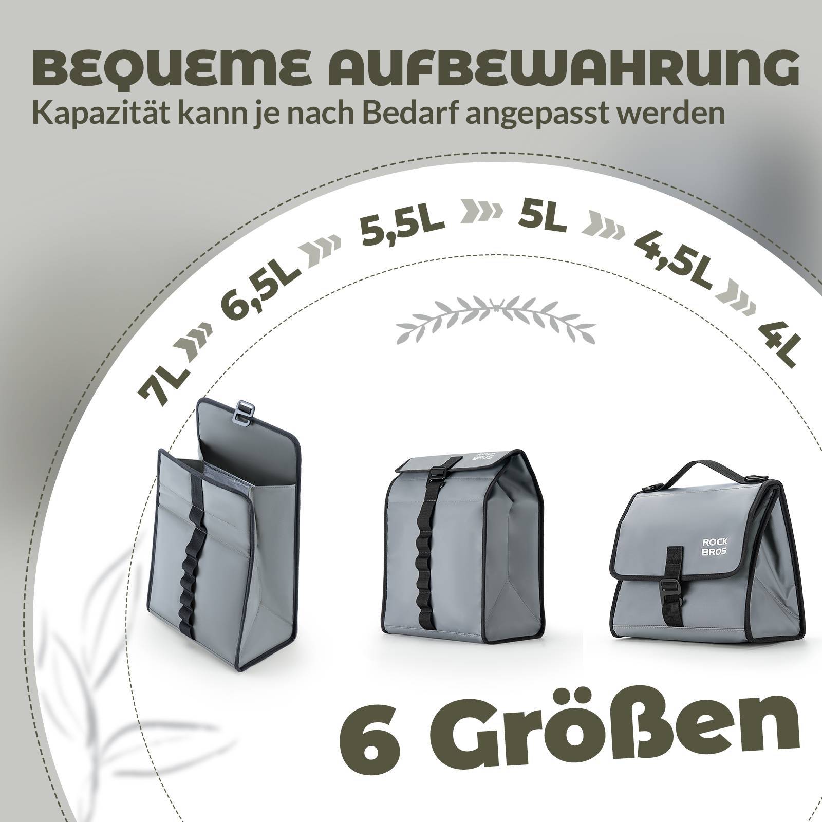 ROCKBROS Fahrradtasche Lenkertasche Fronttasche mit Schultergurt