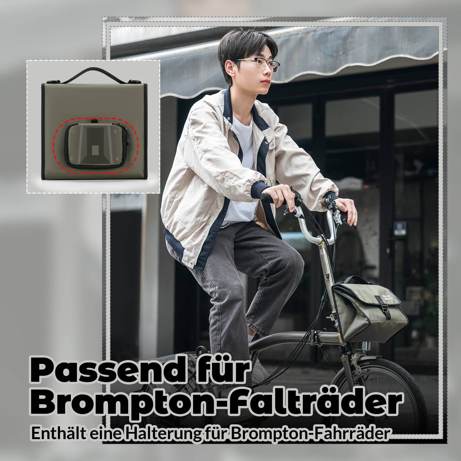 ROCKBROS Fahrradtasche Lenkertasche Fronttasche mit Schultergurt