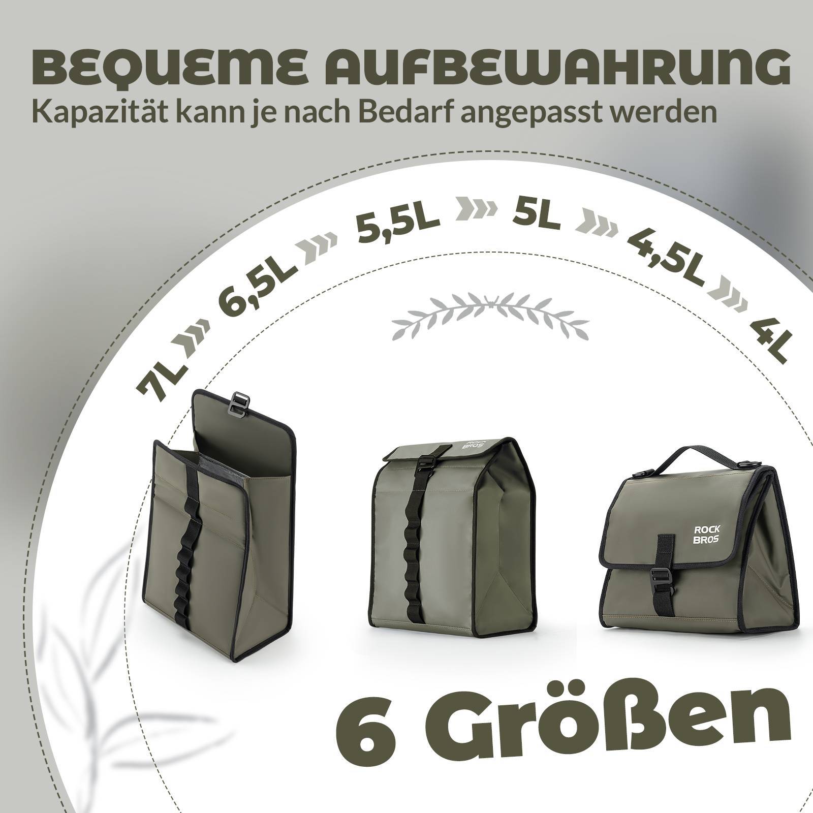 ROCKBROS Fahrradtasche Lenkertasche Fronttasche mit Schultergurt