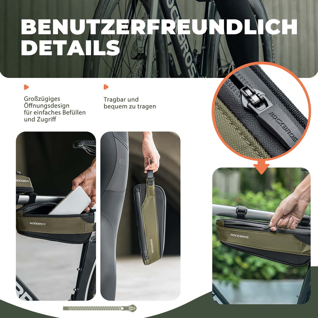 ROCKBROS Fahrradtasche Reflektierende Kapazität von 1,4L Rahmentasche