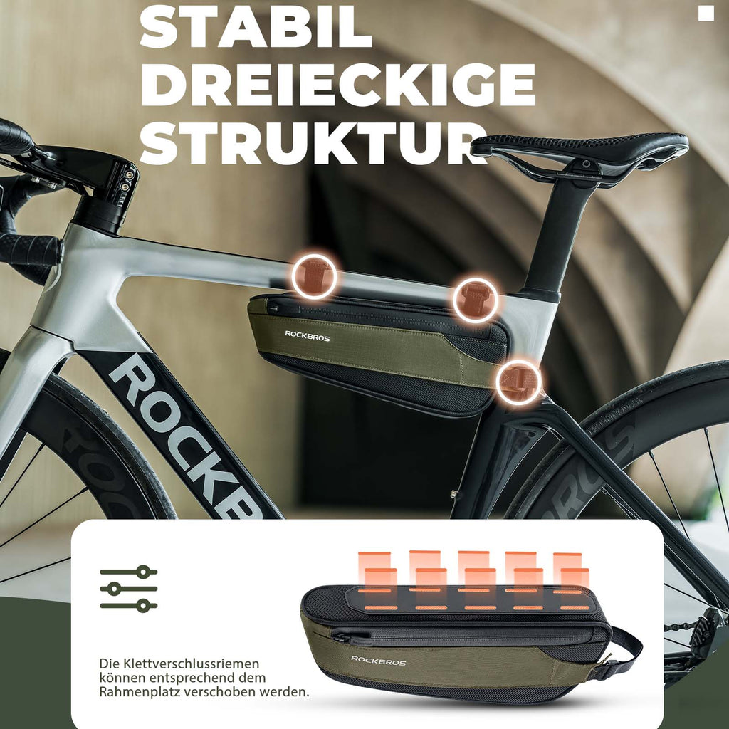 ROCKBROS Fahrradtasche Reflektierende Kapazität von 1,4L Rahmentasche