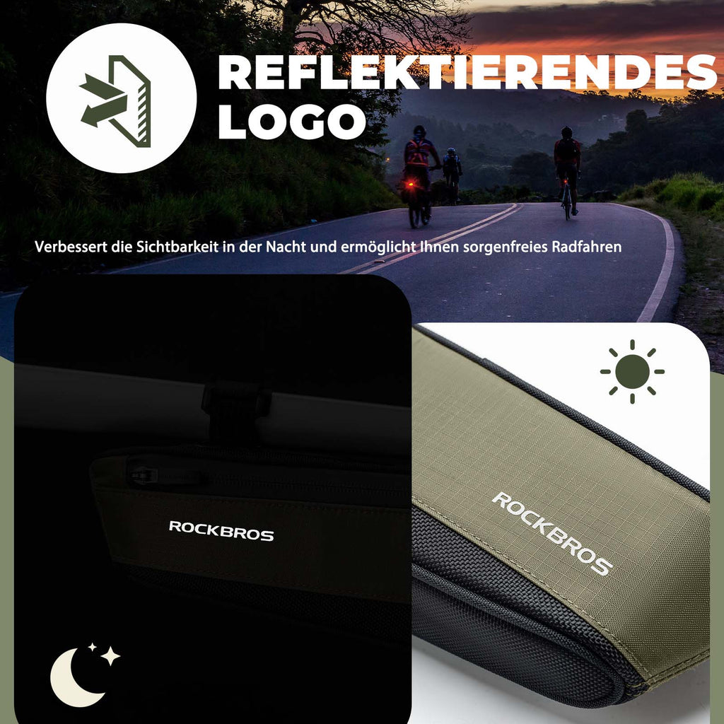 ROCKBROS Fahrradtasche Reflektierende Kapazität von 1,4L Rahmentasche