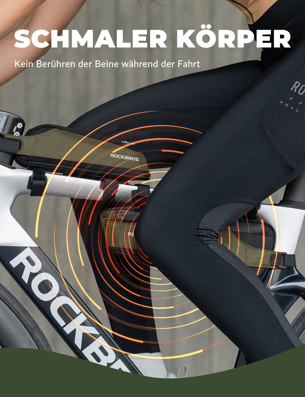 Fahrradtasche Reflektierende Oberrohrtasche Dunkelgrün 0.65L