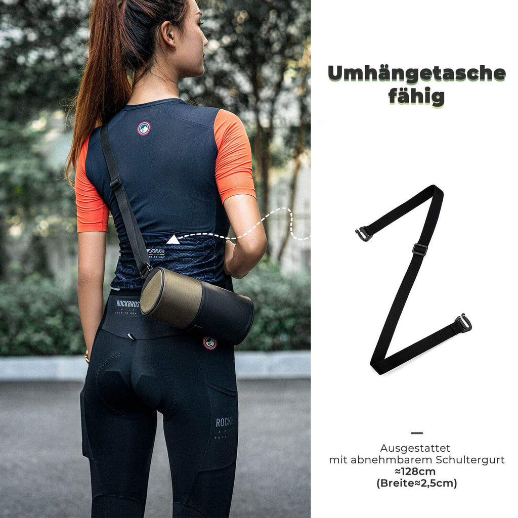 ROCKBROS Fahrradtasche Zylindrische Lenkertasche 1,7L mit Schultergurt