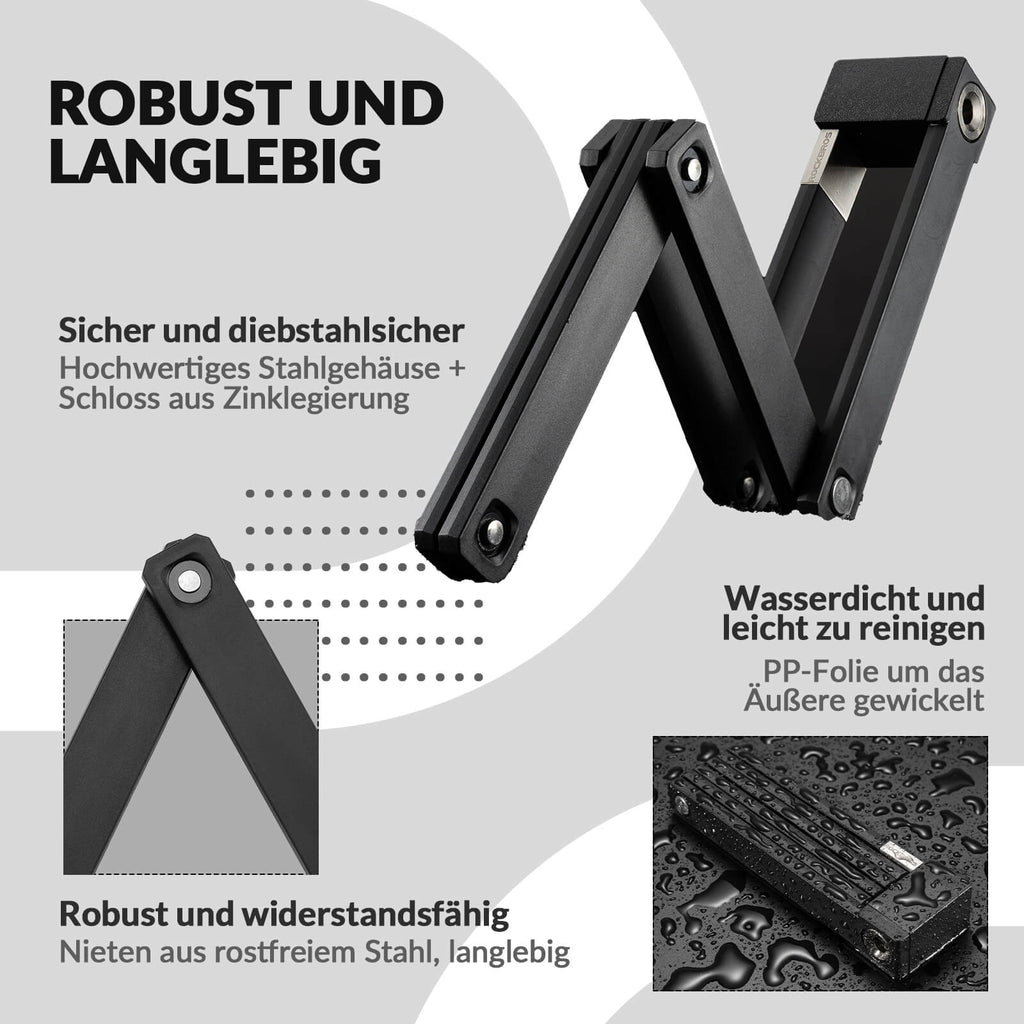 ROCKBROS Faltschloss Fahrradschloss mit Halterung