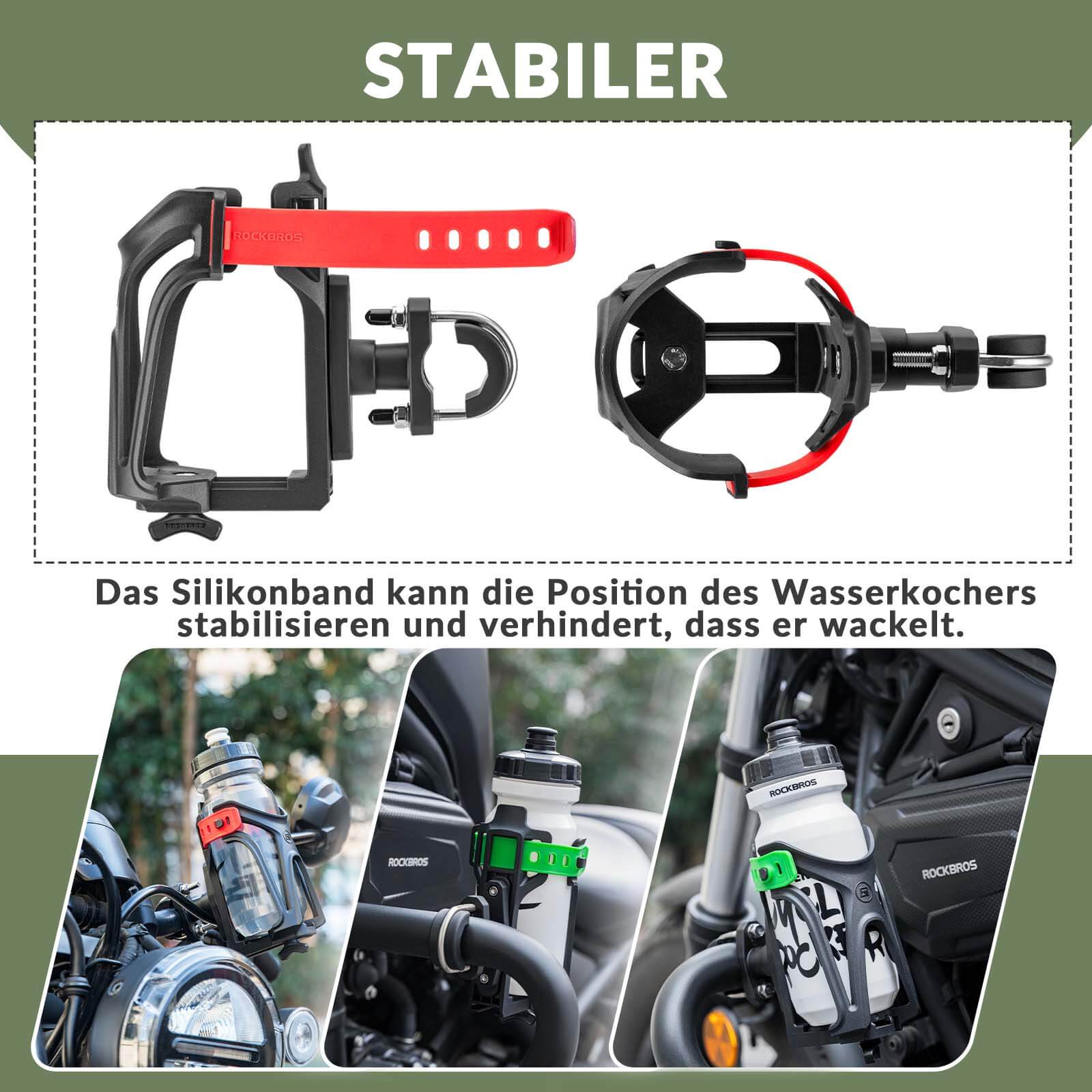 ROCKBROS Flaschenhalter Einstellbar Fahrrad Getränkehalter 360° Drehbar