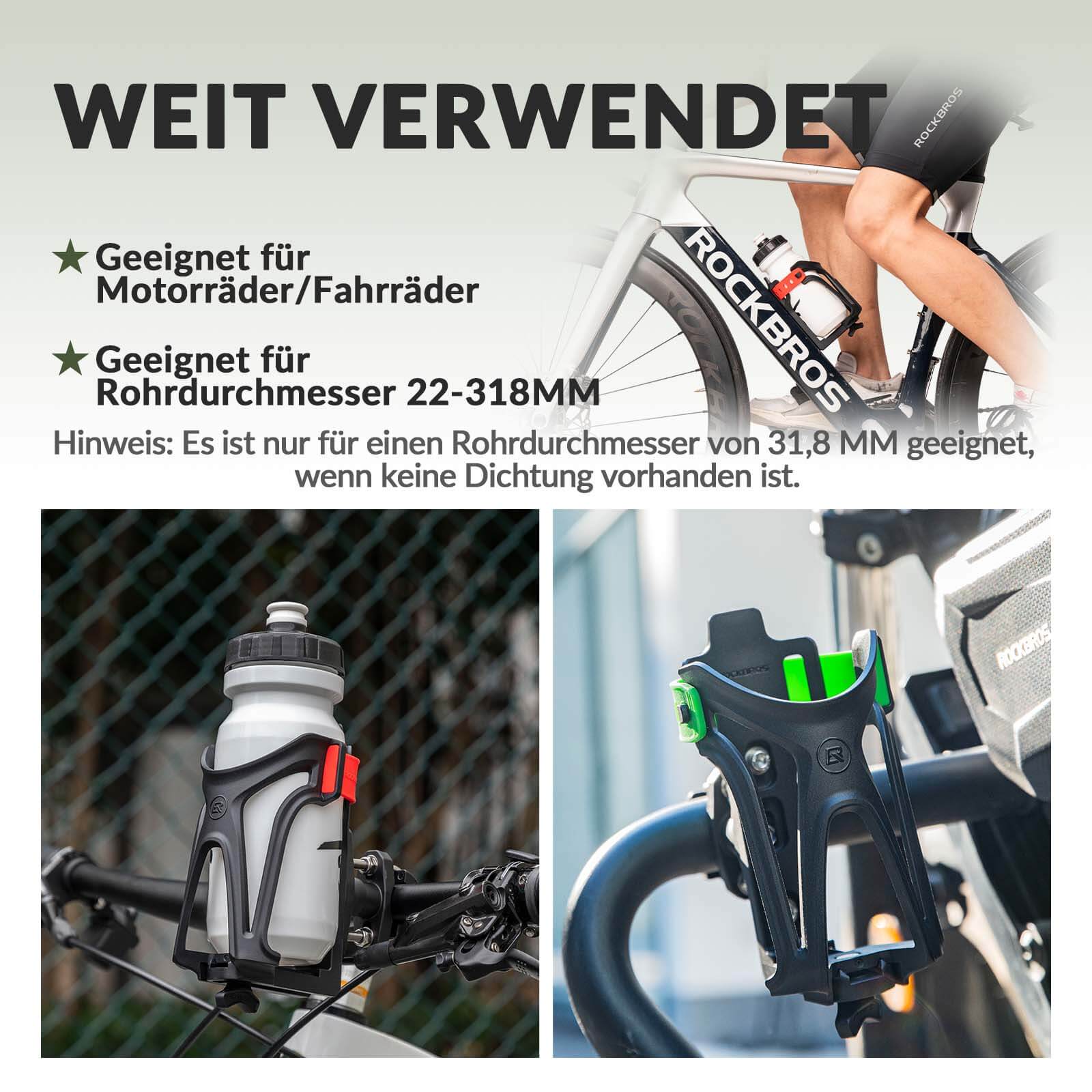 ROCKBROS Flaschenhalter Einstellbar Fahrrad Getränkehalter 360° Drehbar