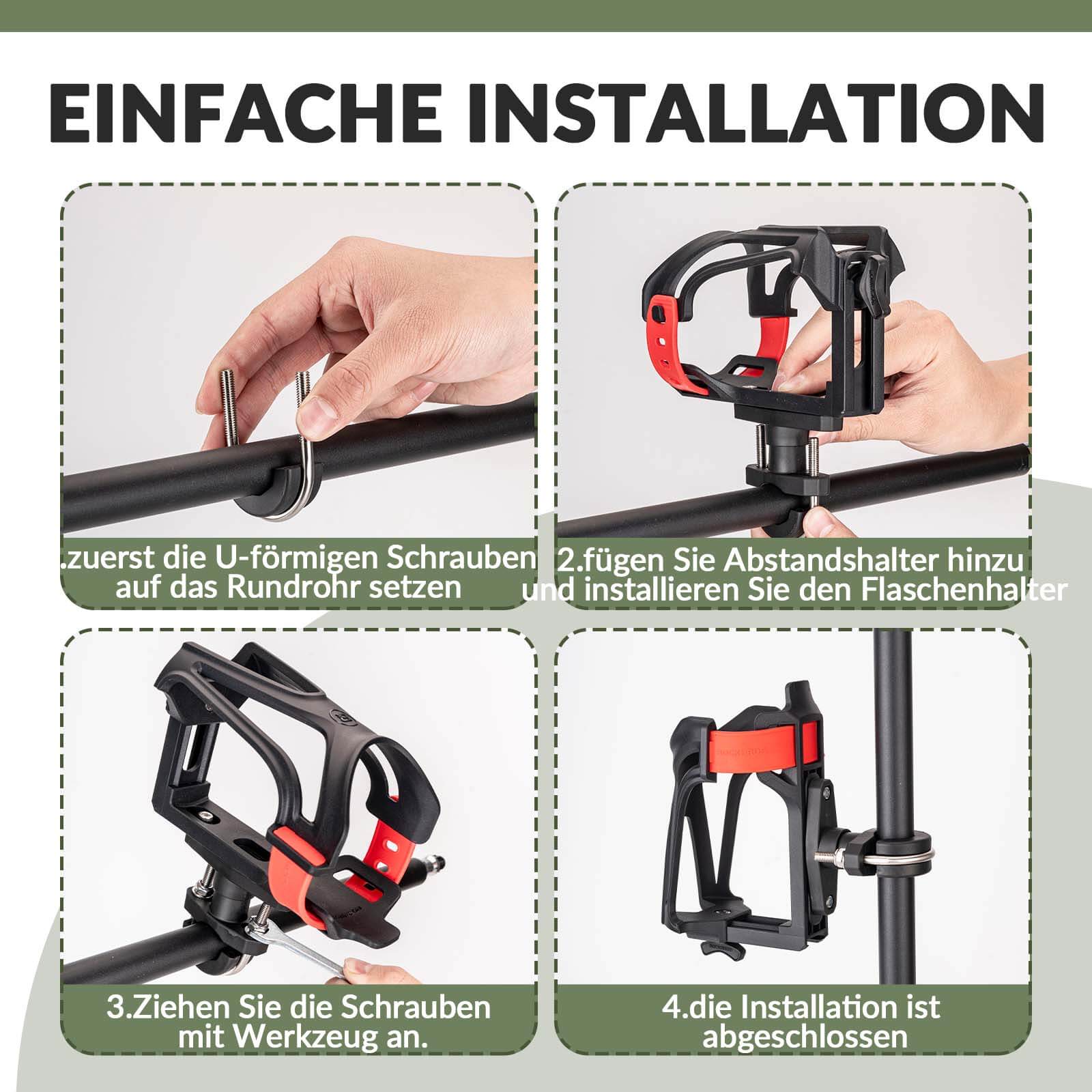 ROCKBROS Flaschenhalter Einstellbar Fahrrad Getränkehalter 360° Drehbar