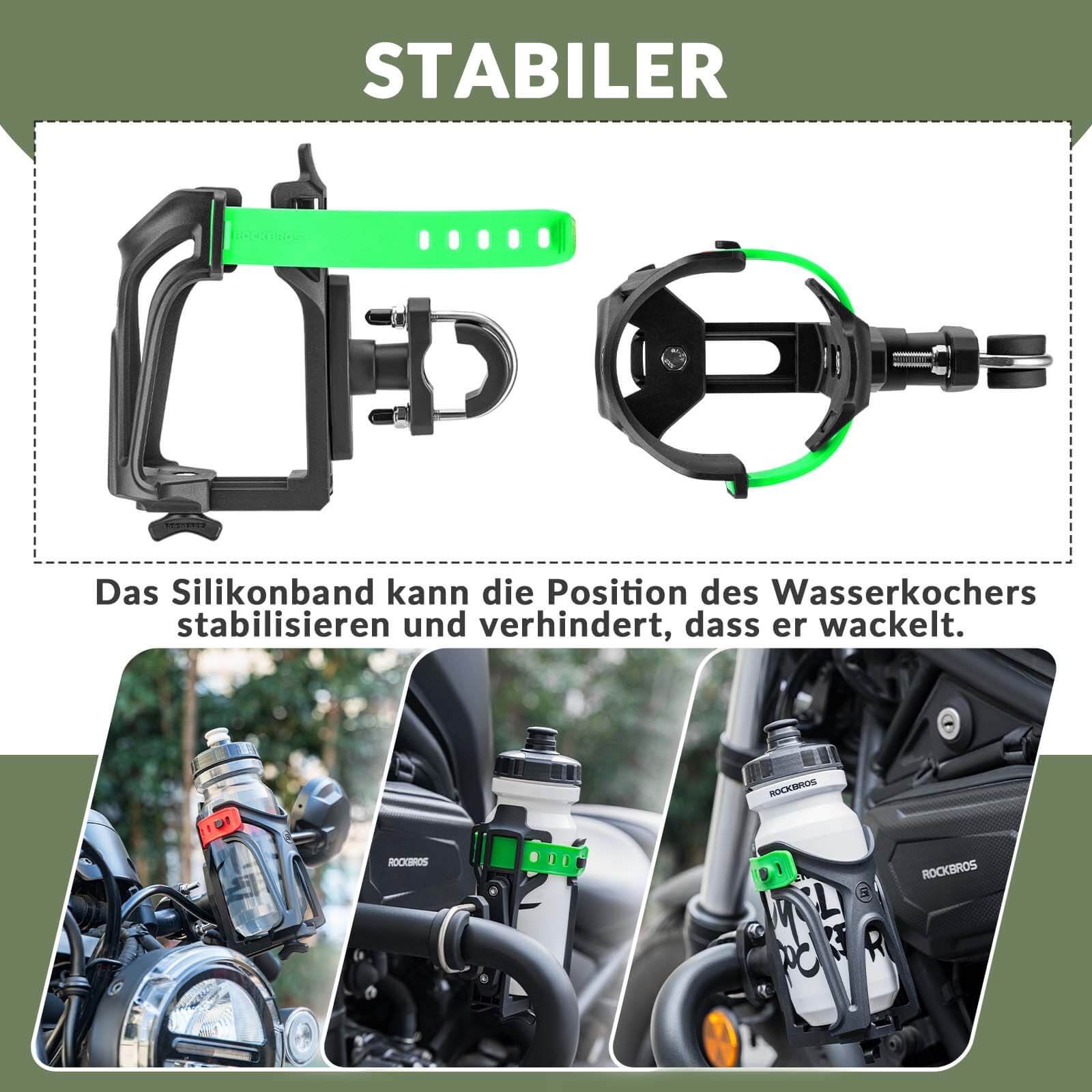 ROCKBROS Flaschenhalter Einstellbar Fahrrad Getränkehalter 360° Drehbar