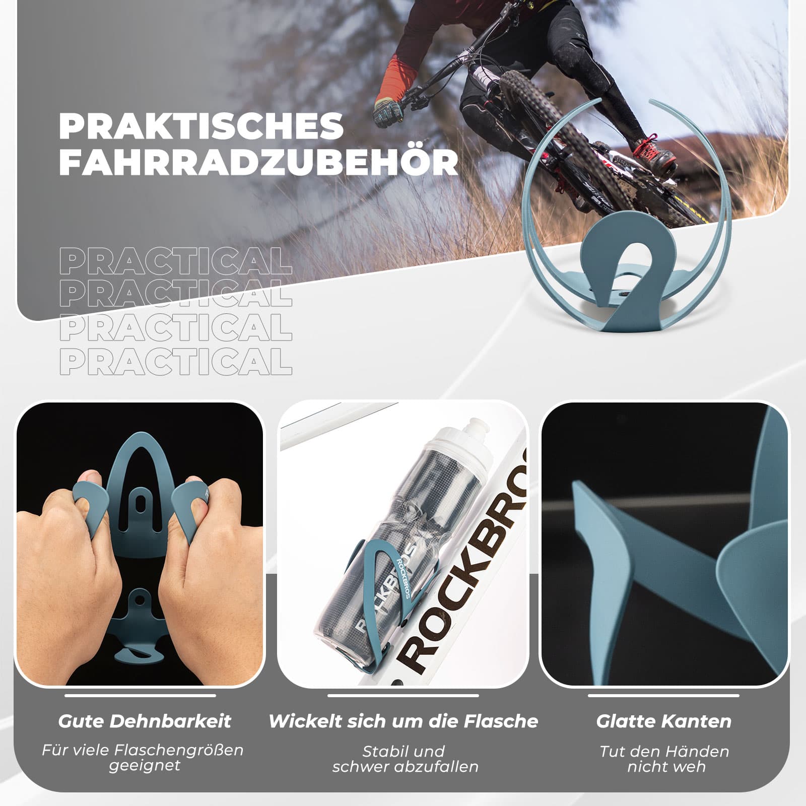 ROCKBROS Flaschenhalter Fahrradzubehör Fahrrad Leicht Getränkehalter Befestig