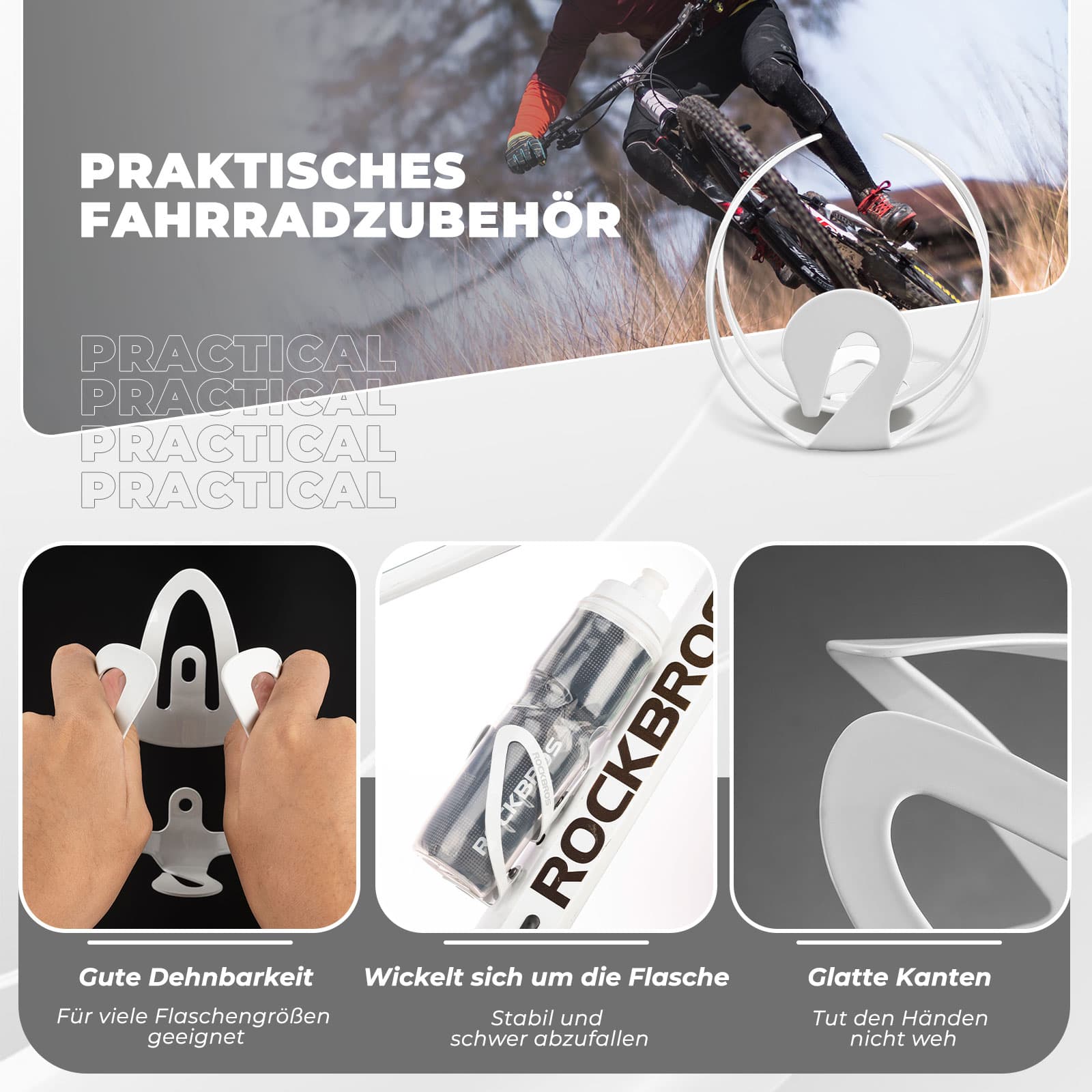 ROCKBROS Flaschenhalter Fahrradzubehör Fahrrad Leicht Getränkehalter Befestig