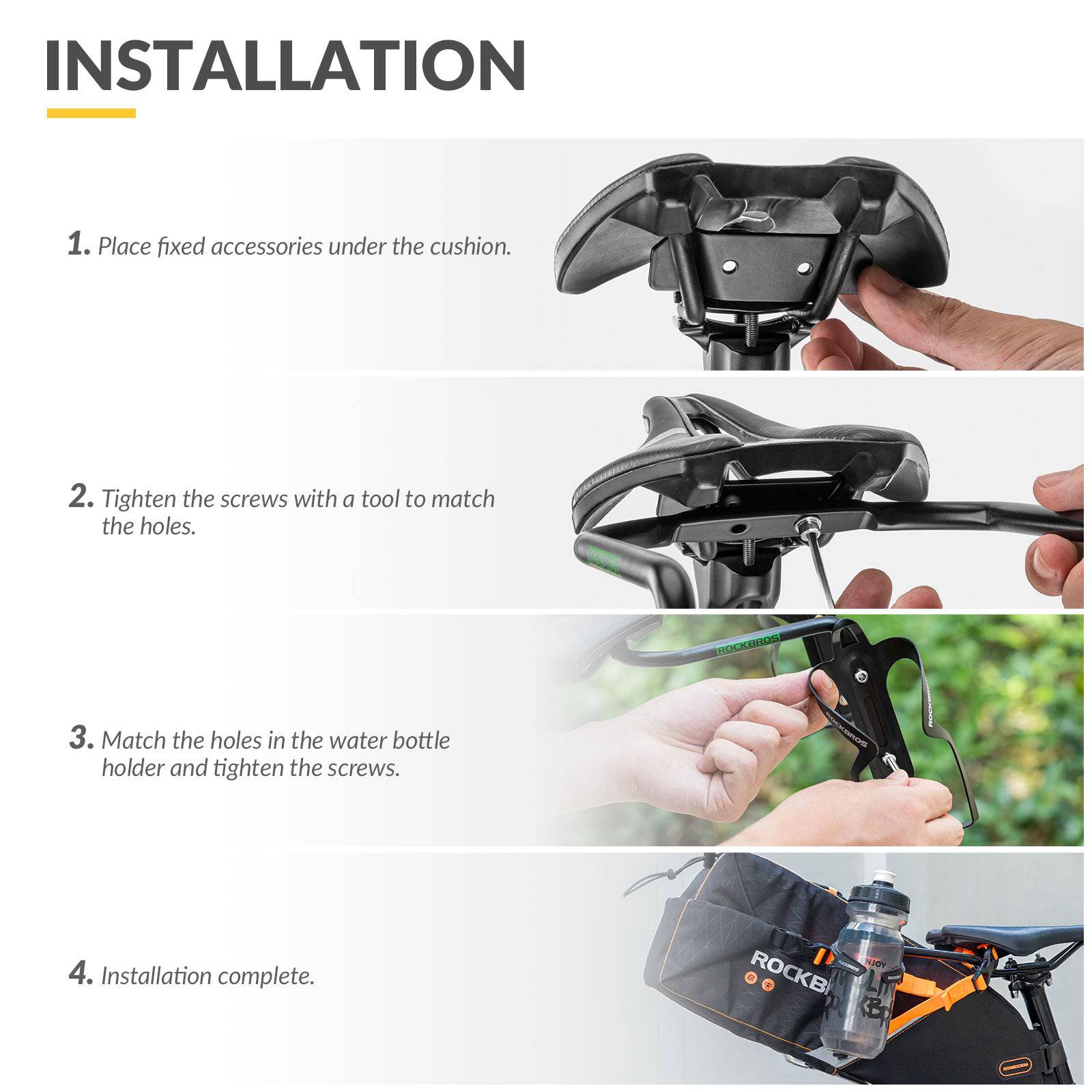 ROCKBROS Flaschenhalter & Stabilisator Stütze für Fahrrad Satteltasche