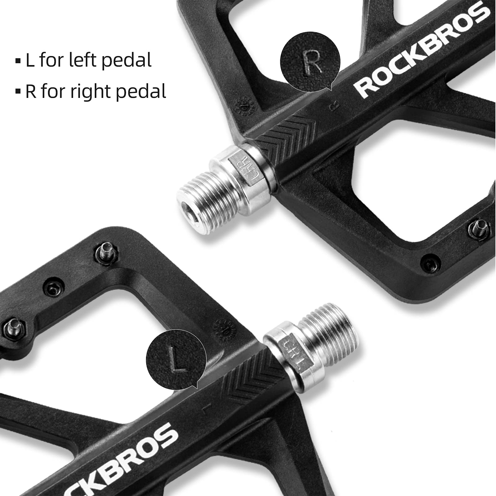 ROCKBROS Flat pedale 9/16 aus Nylon 3 Sealed Bearings rutschfest