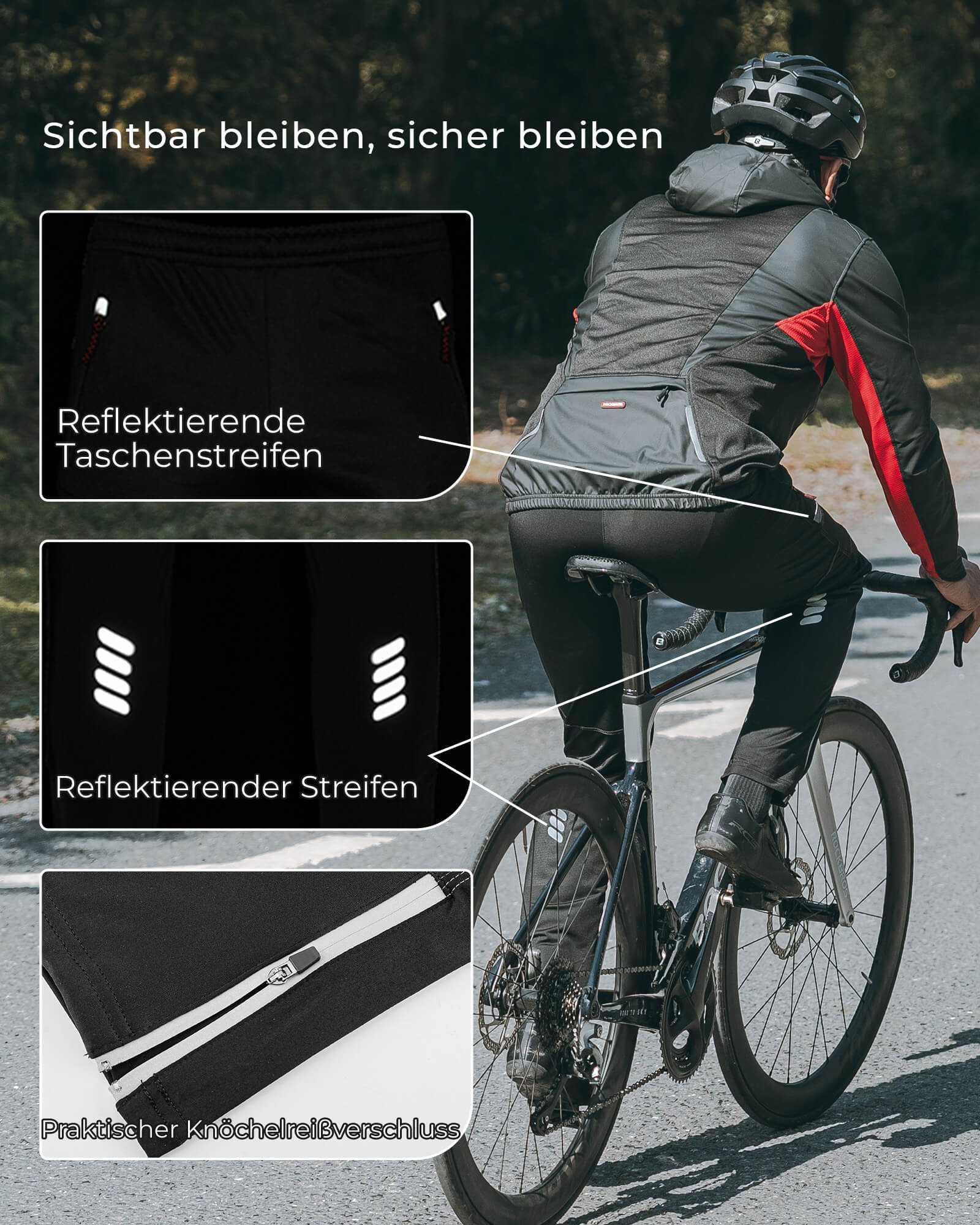 ROCKBROS Winter Radhose Herren Windschutz