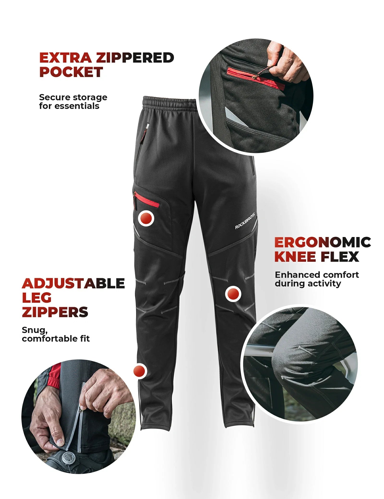 ROCKBROS Winter Jacke / Hose Herren Windschutz Radsportanzug