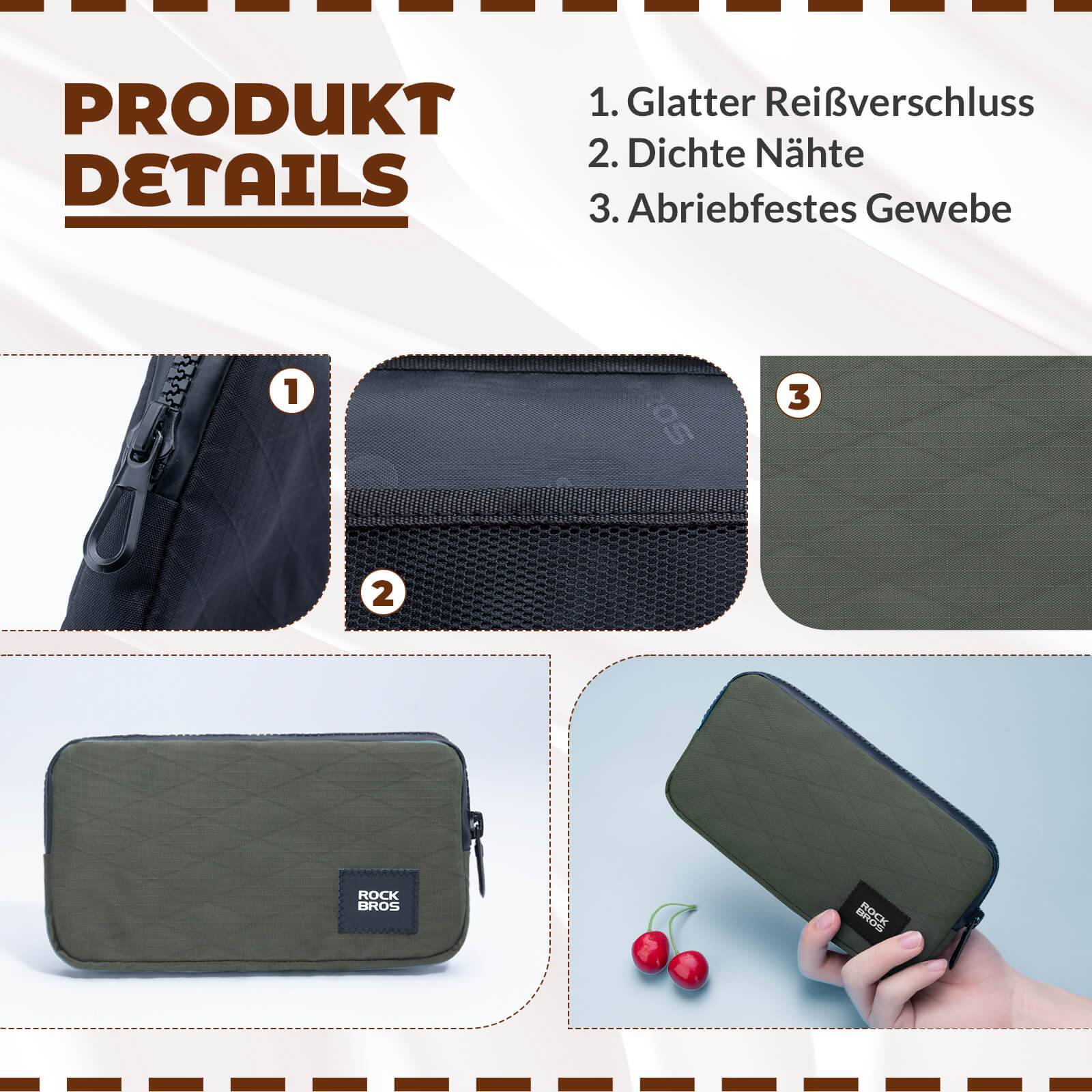 ROCKBROS Geldbörse Portemonnaie Geldbeutel Handytasche für Kreditkarte Schlüssel