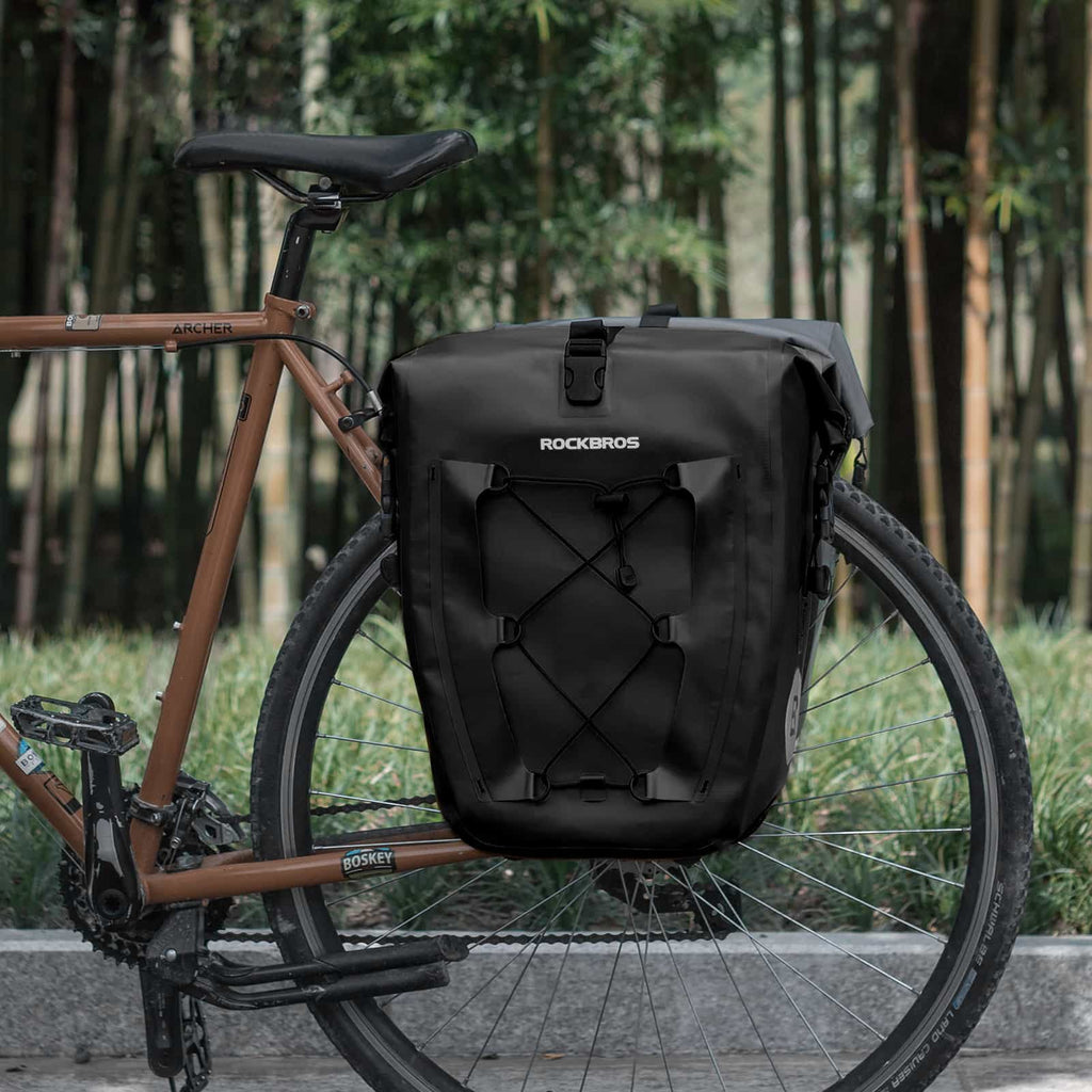 ROCKBROS Gepäckträgertasche 25L-32L 100 % wasserdicht mit Tragegriff