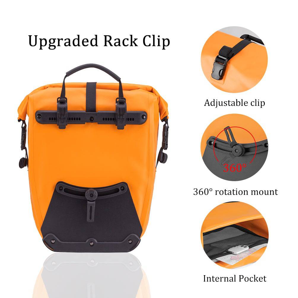ROCKBROS Gepäckträgertasche 25L-32L 100 % wasserdicht mit Tragegriff