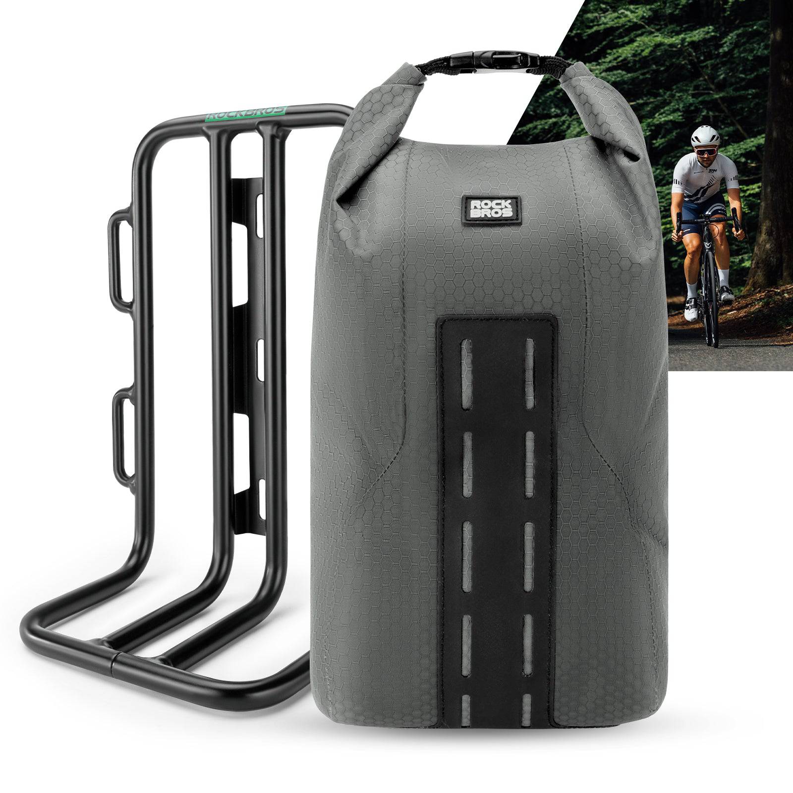 ROCKBROS Gepäckträgertasche Gepäckträger für Vordergabel 2,7 L, Wasserdicht