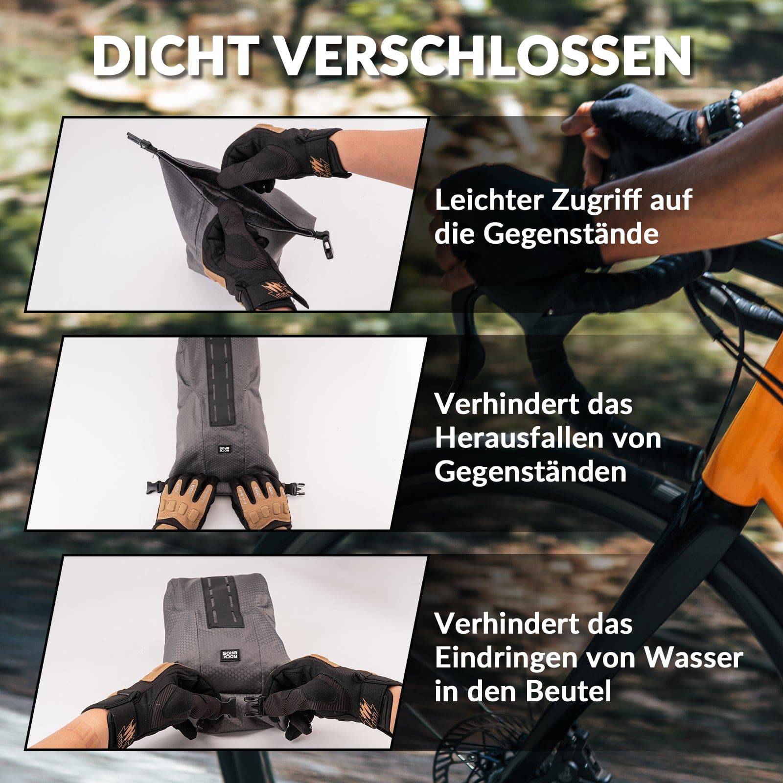 ROCKBROS Gepäckträgertasche Gepäckträger für Vordergabel 2,7 L, Wasserdicht