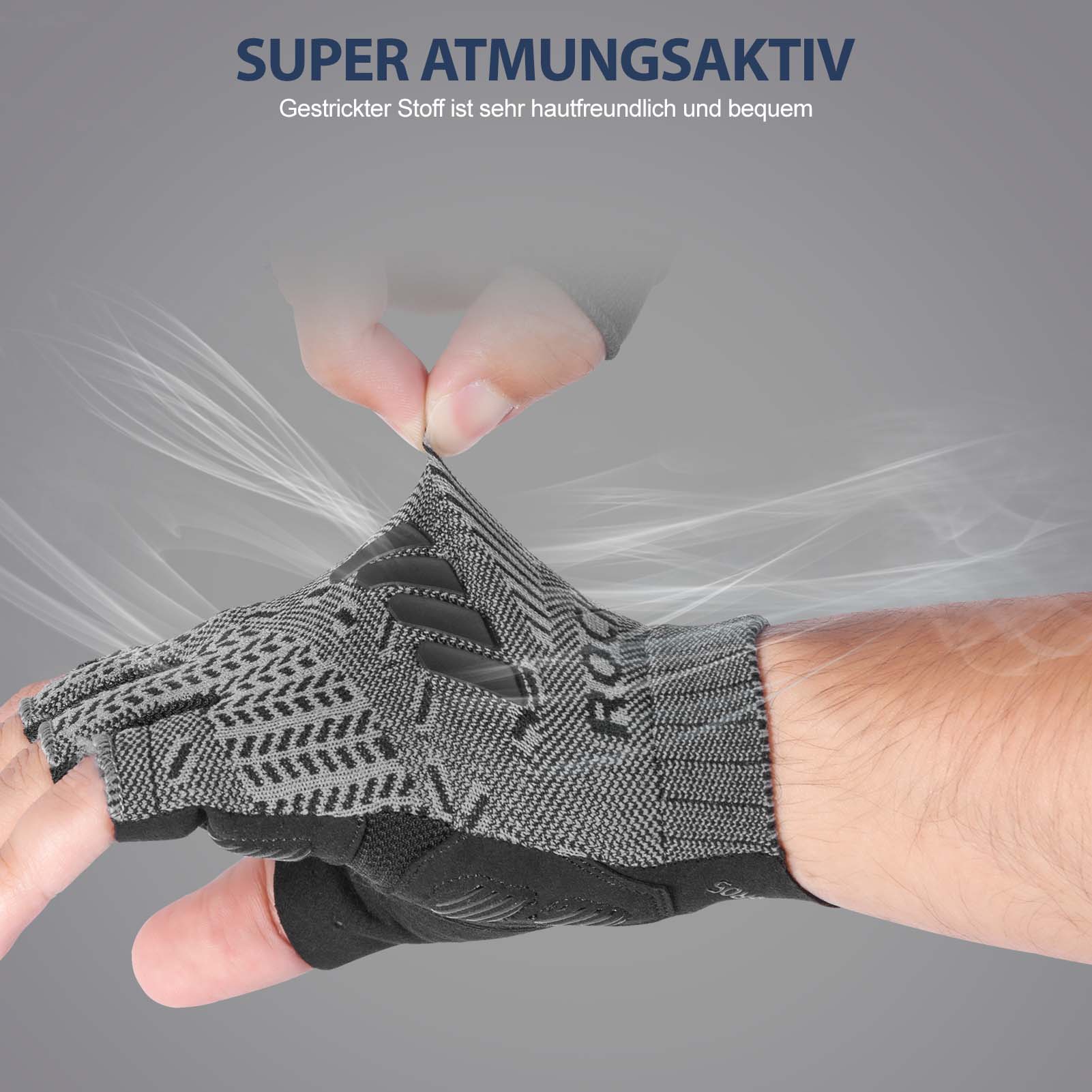 ROCKBROS Half Finger Shock Absorbing Cycling Handschuhe Sommer Herren