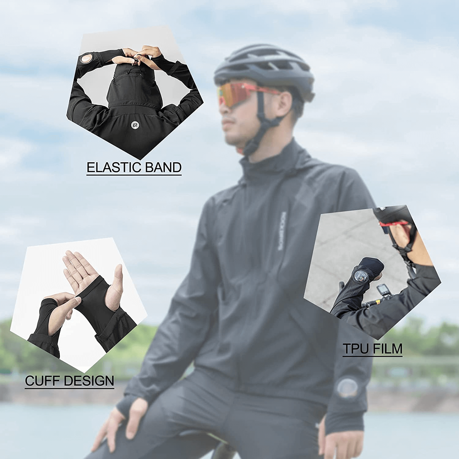 ROCKBROS Herren Softshelljacke atmungsaktiv Fahrradjacke Sommer/Herbst