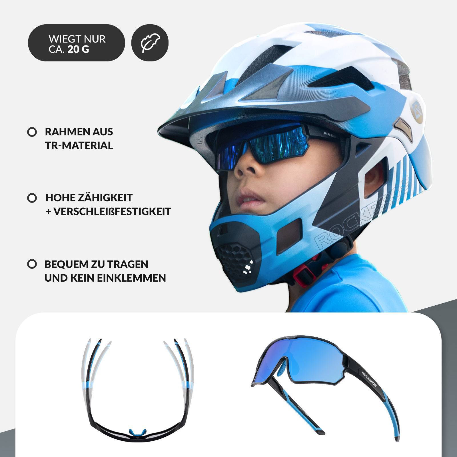 Polarisierte Kinder-Fahrradbrille mit UV400-Schutz