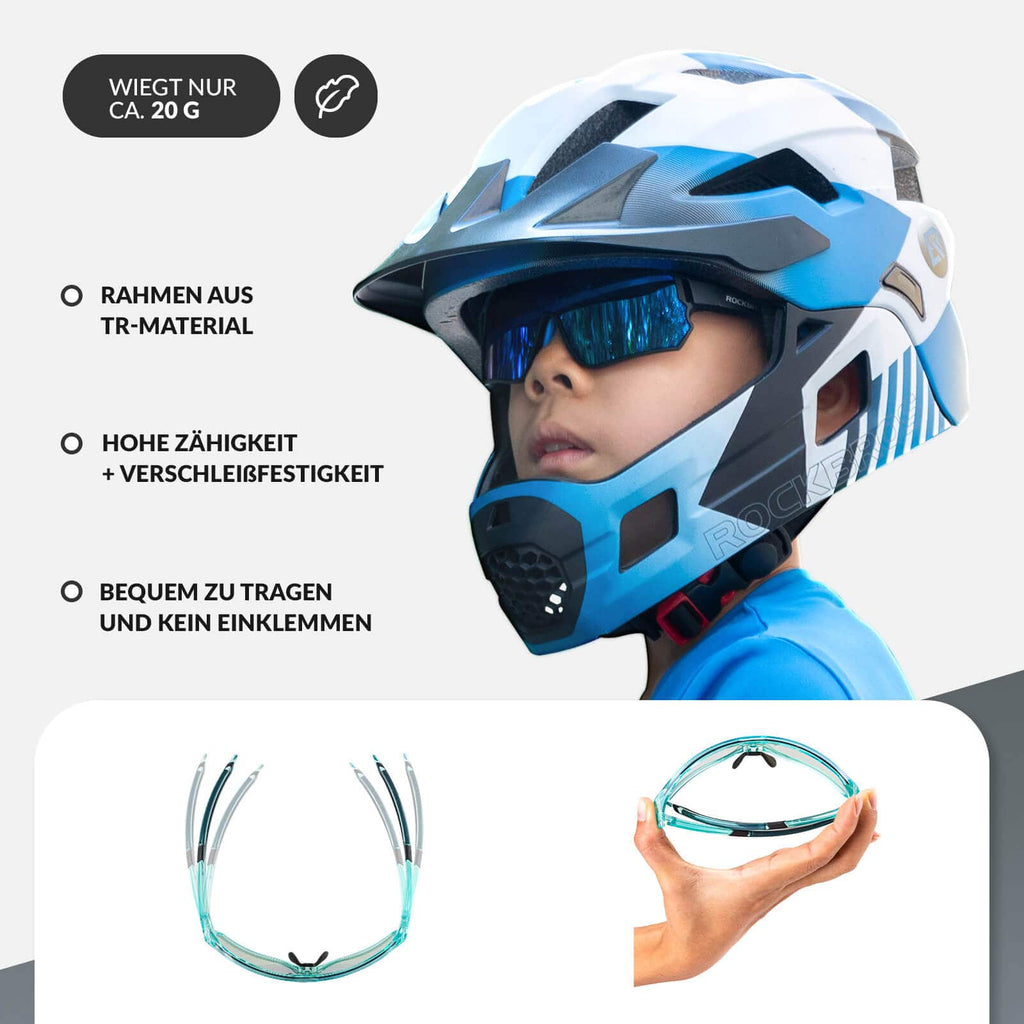 Selbsttönende Fahrradbrille für Kinder mit UV400-Schutz