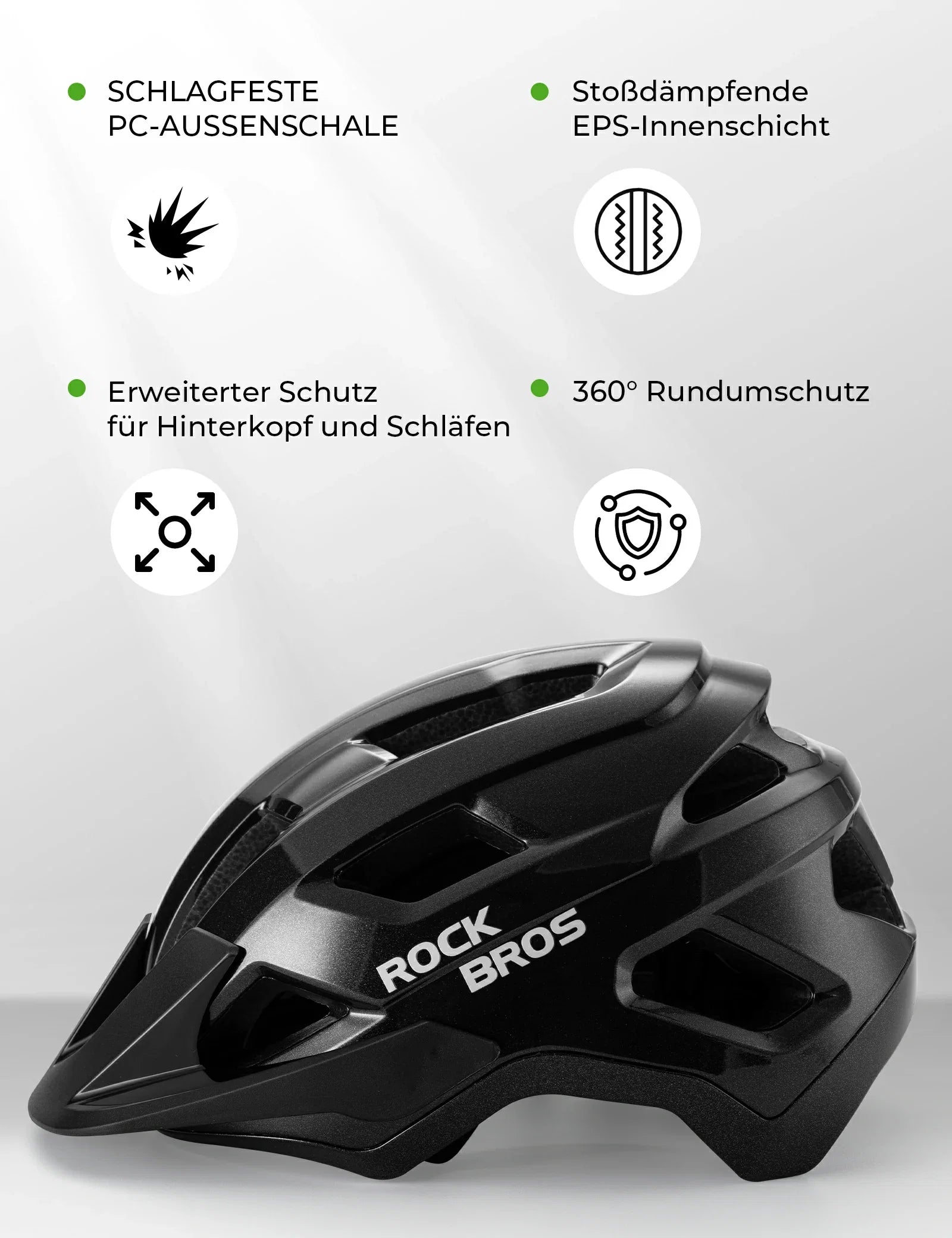 ROCKBROS Kinder Fahrradhelm mit Abnehmenbarem Visie für MTB, BMX Downhill