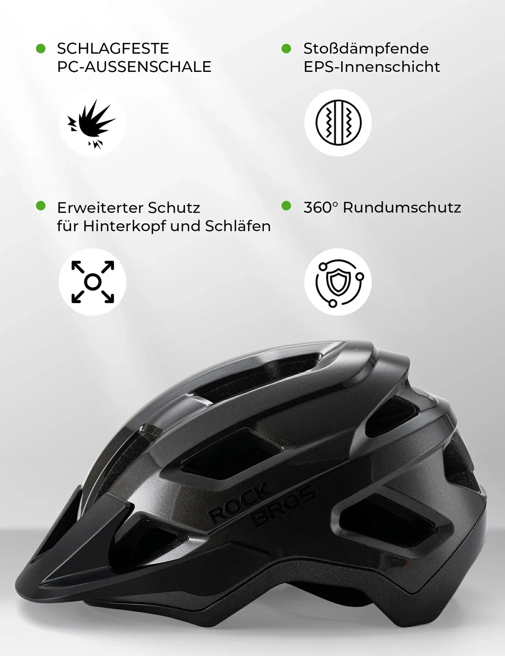 ROCKBROS Kinder Fahrradhelm mit Abnehmenbarem Visie für MTB, BMX Downhill