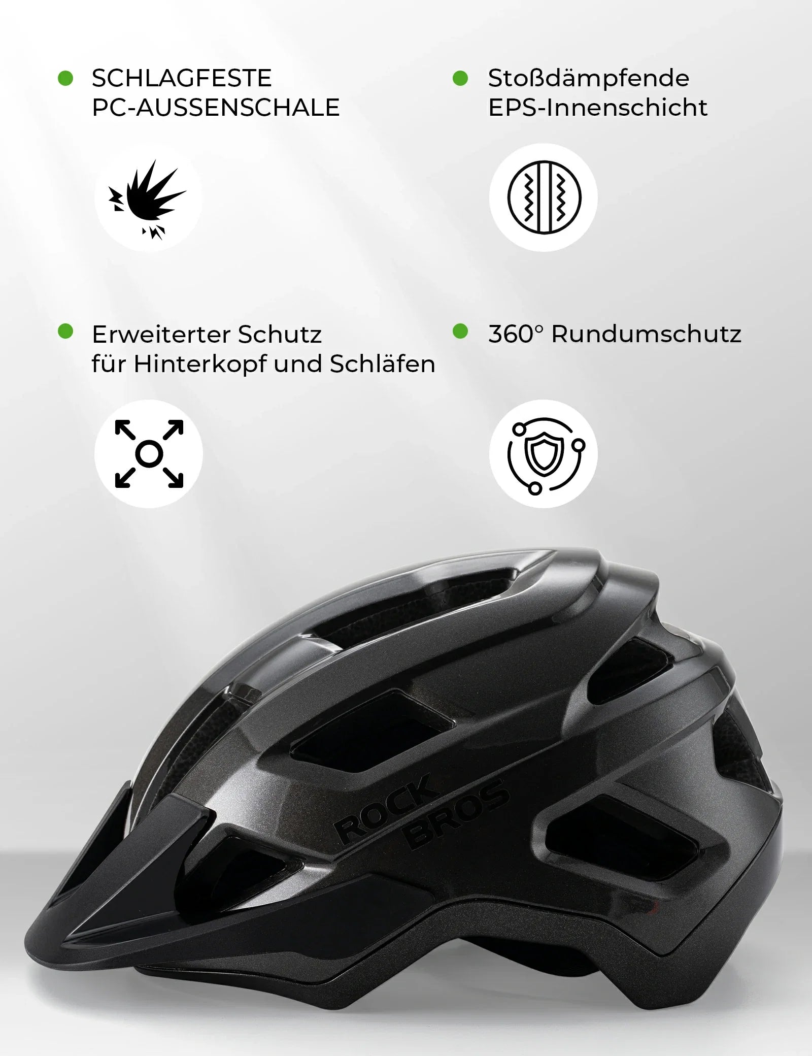 ROCKBROS Kinder Fahrradhelm mit Abnehmenbarem Visie für MTB, BMX Downhill