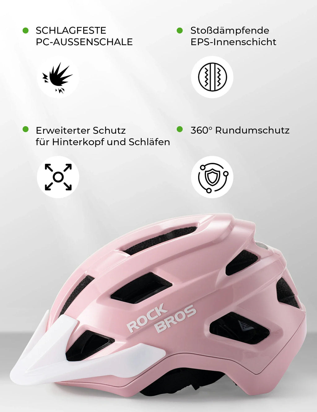 ROCKBROS Kinder Fahrradhelm mit Abnehmenbarem Visie für MTB, BMX Downhill