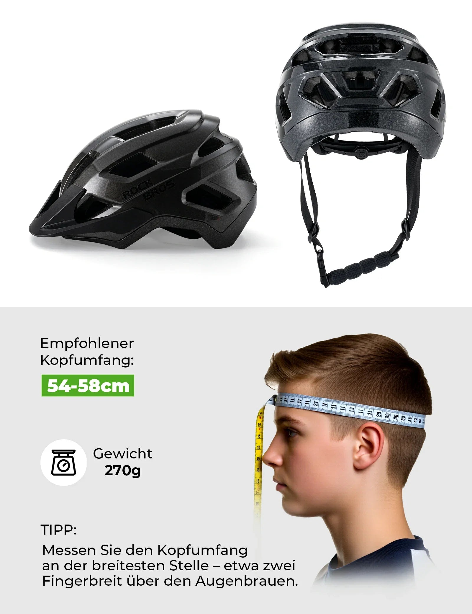 ROCKBROS Kinder Fahrradhelm mit Abnehmenbarem Visie für MTB, BMX Downhill